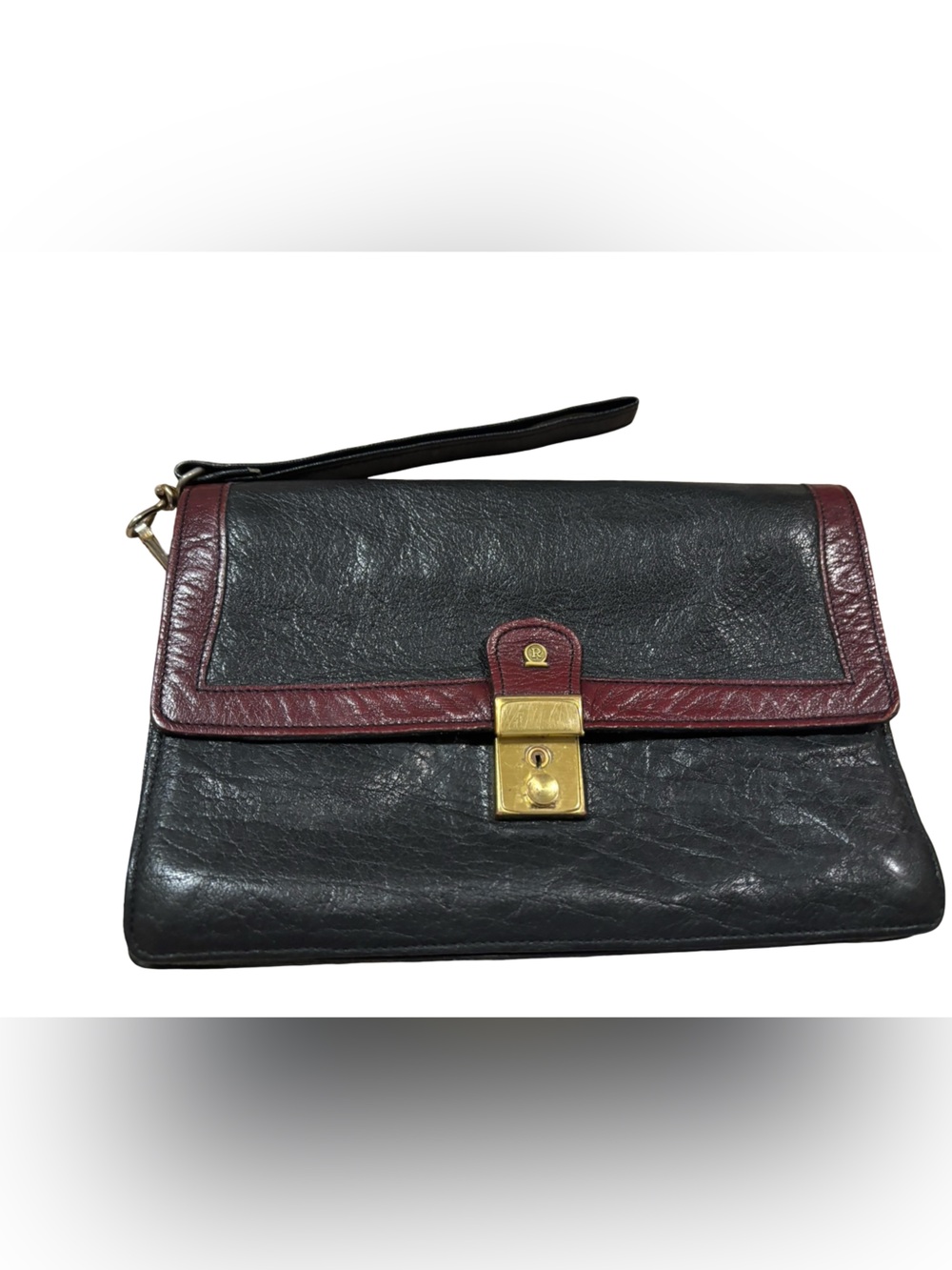 SUDHAUS PORTFOLIO FILE FOLDER CASE - vintage leather clutch German made lock